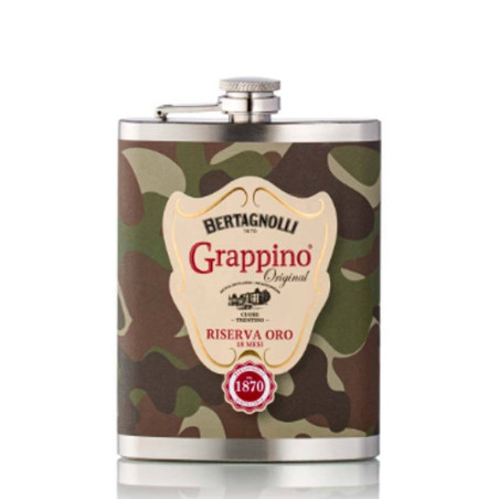 Grappino Original Riserva Oro 18 Months Camouflage Flask Bertagnolli